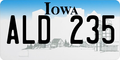IA license plate ALD235