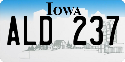 IA license plate ALD237