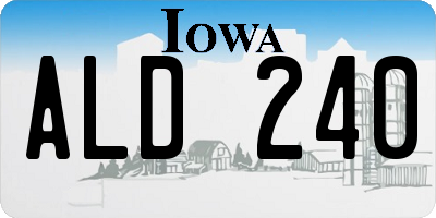 IA license plate ALD240