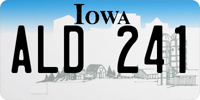 IA license plate ALD241