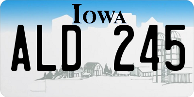 IA license plate ALD245