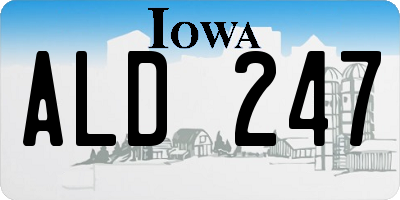 IA license plate ALD247