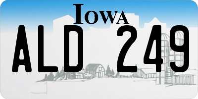 IA license plate ALD249