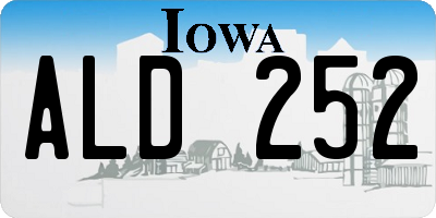 IA license plate ALD252