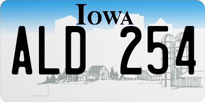 IA license plate ALD254