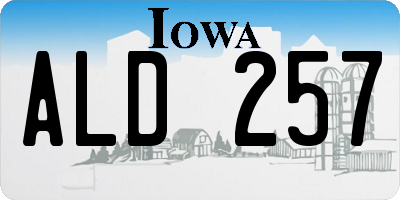 IA license plate ALD257