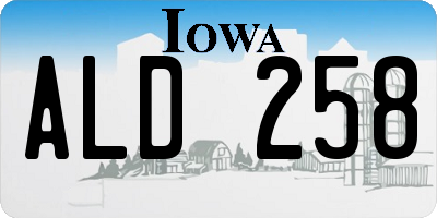 IA license plate ALD258
