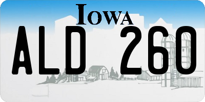 IA license plate ALD260