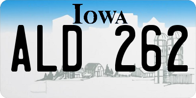 IA license plate ALD262