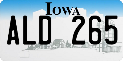 IA license plate ALD265