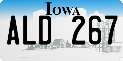 IA license plate ALD267