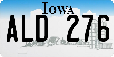 IA license plate ALD276