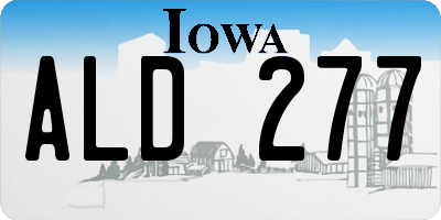 IA license plate ALD277