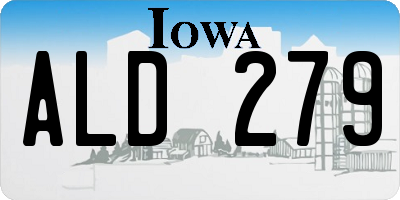 IA license plate ALD279