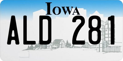 IA license plate ALD281