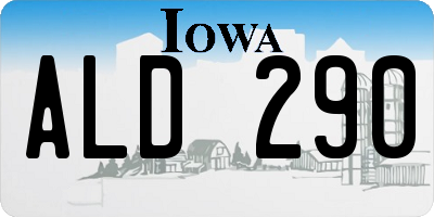 IA license plate ALD290