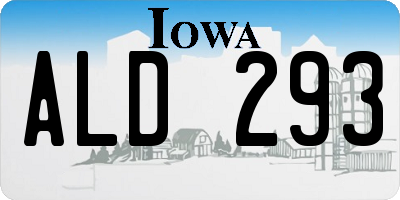 IA license plate ALD293