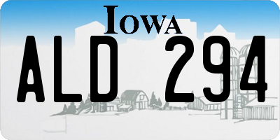 IA license plate ALD294