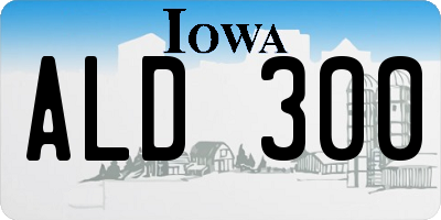 IA license plate ALD300