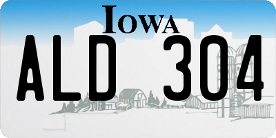 IA license plate ALD304