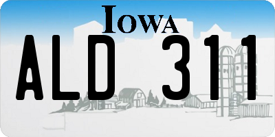 IA license plate ALD311
