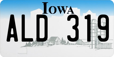 IA license plate ALD319