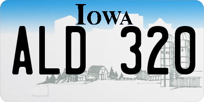 IA license plate ALD320