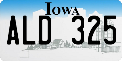 IA license plate ALD325