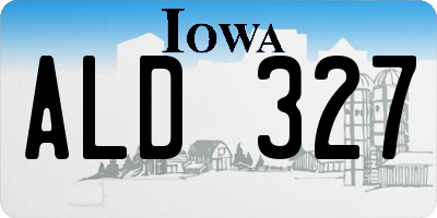 IA license plate ALD327