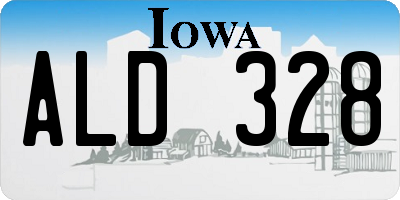IA license plate ALD328