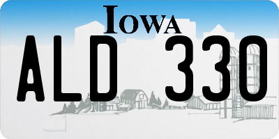 IA license plate ALD330