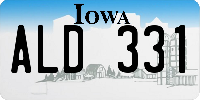 IA license plate ALD331