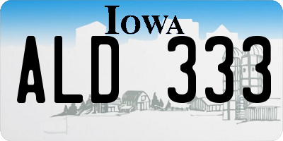IA license plate ALD333