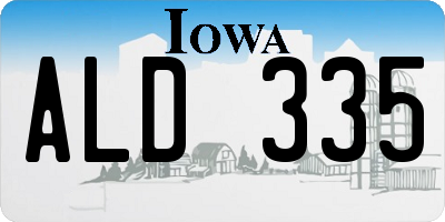 IA license plate ALD335