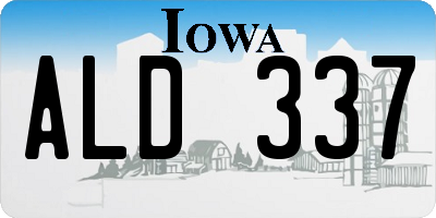 IA license plate ALD337