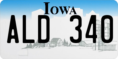 IA license plate ALD340
