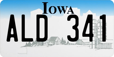 IA license plate ALD341