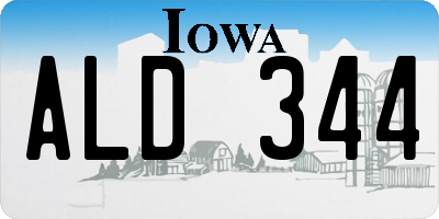 IA license plate ALD344