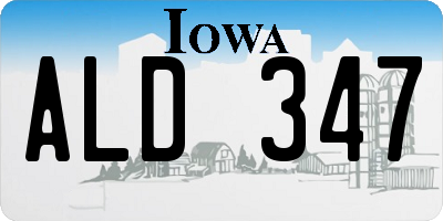 IA license plate ALD347