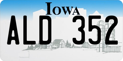 IA license plate ALD352