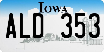 IA license plate ALD353