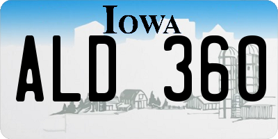 IA license plate ALD360