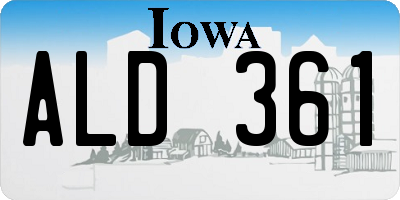 IA license plate ALD361