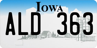 IA license plate ALD363