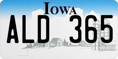 IA license plate ALD365