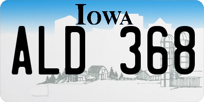 IA license plate ALD368