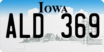 IA license plate ALD369
