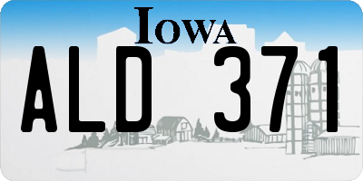 IA license plate ALD371