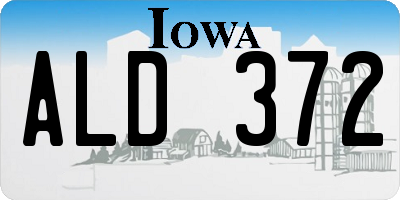 IA license plate ALD372