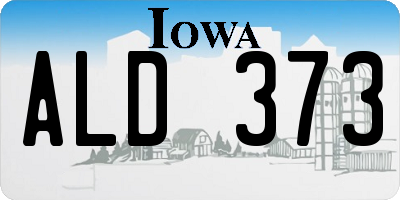IA license plate ALD373